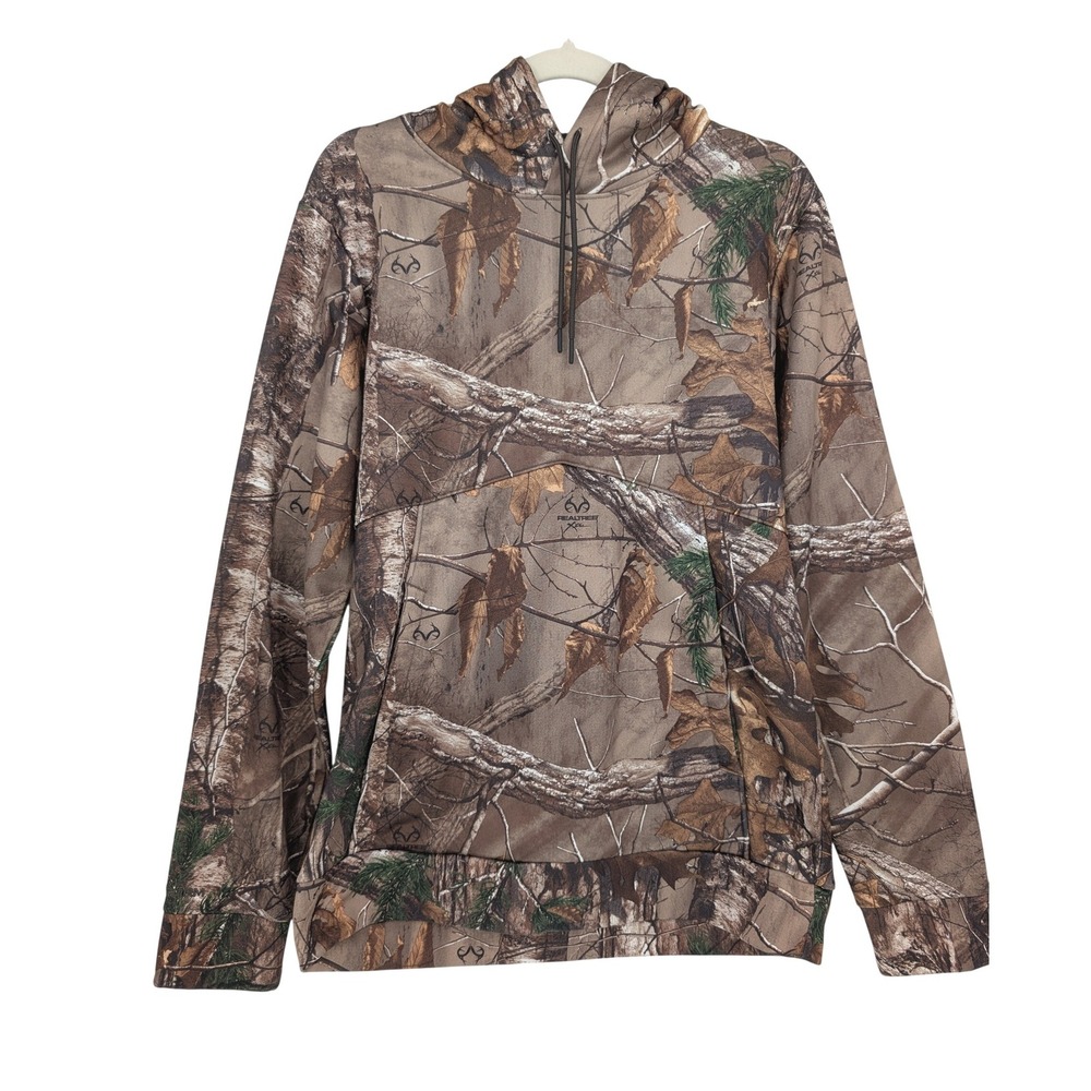 Under Armour Hoodie Mens Small Brown Realtree Xtra Camo ColdGear Outdoor Hunting